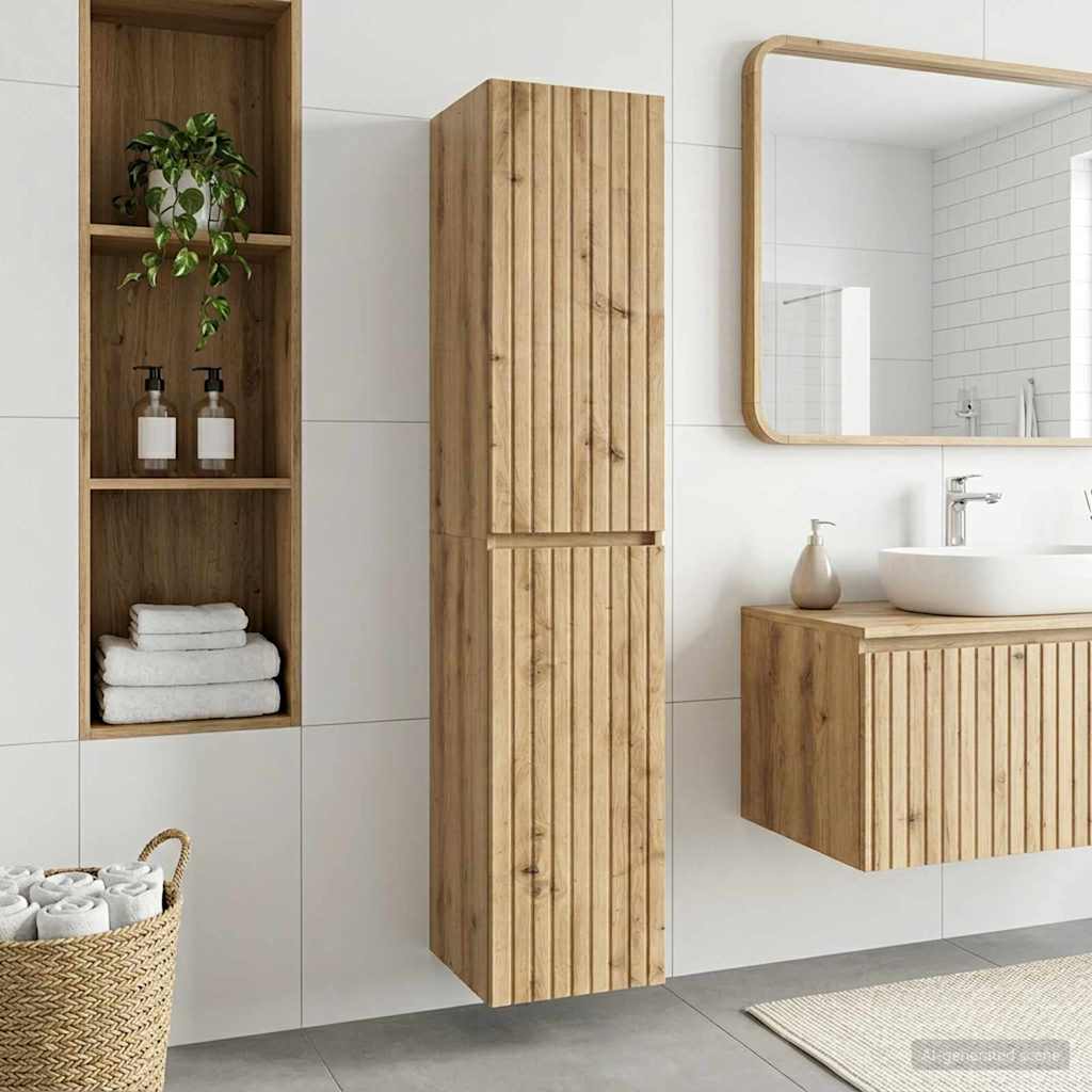 vidaXL Wandgemonteerde Badkamerkast Wit 33 x 34,5 x 160 cm