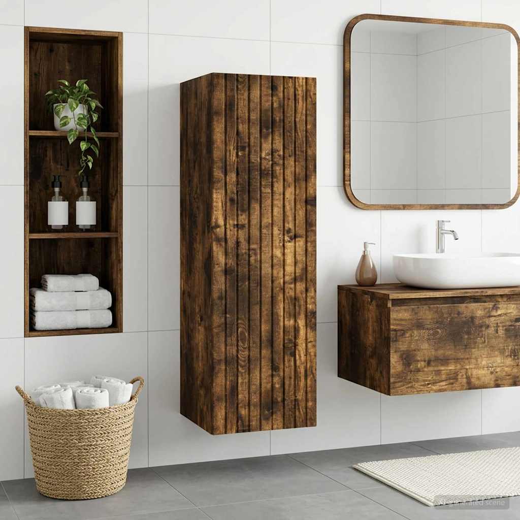 vidaXL Wandgemonteerde Badkamerkast Wit 33 x 34,5 x 160 cm