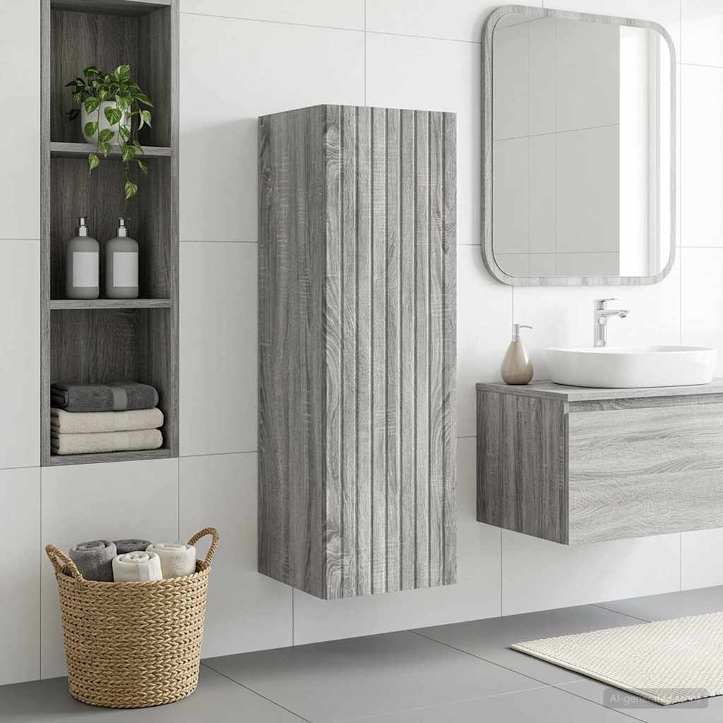 vidaXL Wandgemonteerde Badkamerkast Wit 33 x 34,5 x 160 cm