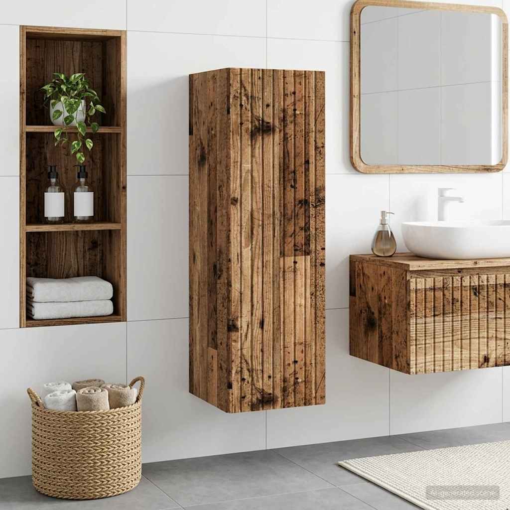 vidaXL Wandgemonteerde Badkamerkast Wit 33 x 34,5 x 160 cm