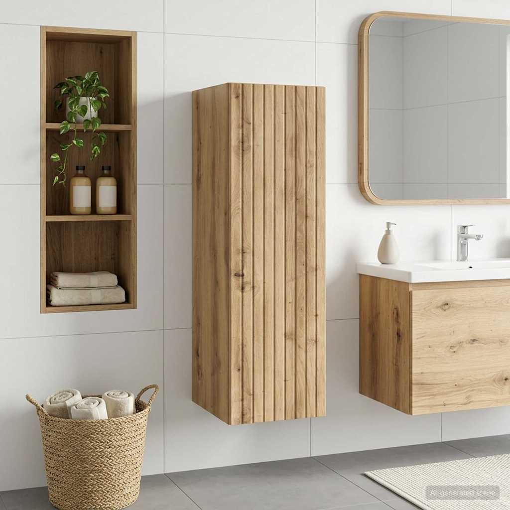 vidaXL Wandgemonteerde Badkamerkast Wit 33 x 34,5 x 160 cm
