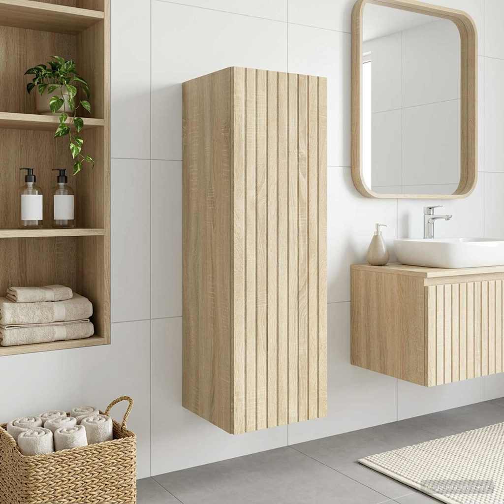 vidaXL Wandgemonteerde Badkamerkast Wit 33 x 34,5 x 160 cm