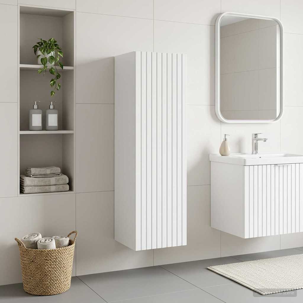 vidaXL Wandgemonteerde Badkamerkast Wit 33 x 34,5 x 160 cm