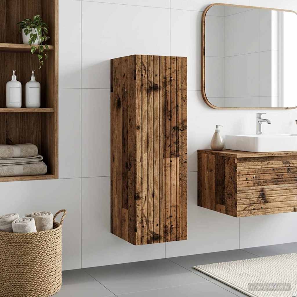 vidaXL Wandgemonteerde Badkamerkast Wit 33 x 34,5 x 160 cm
