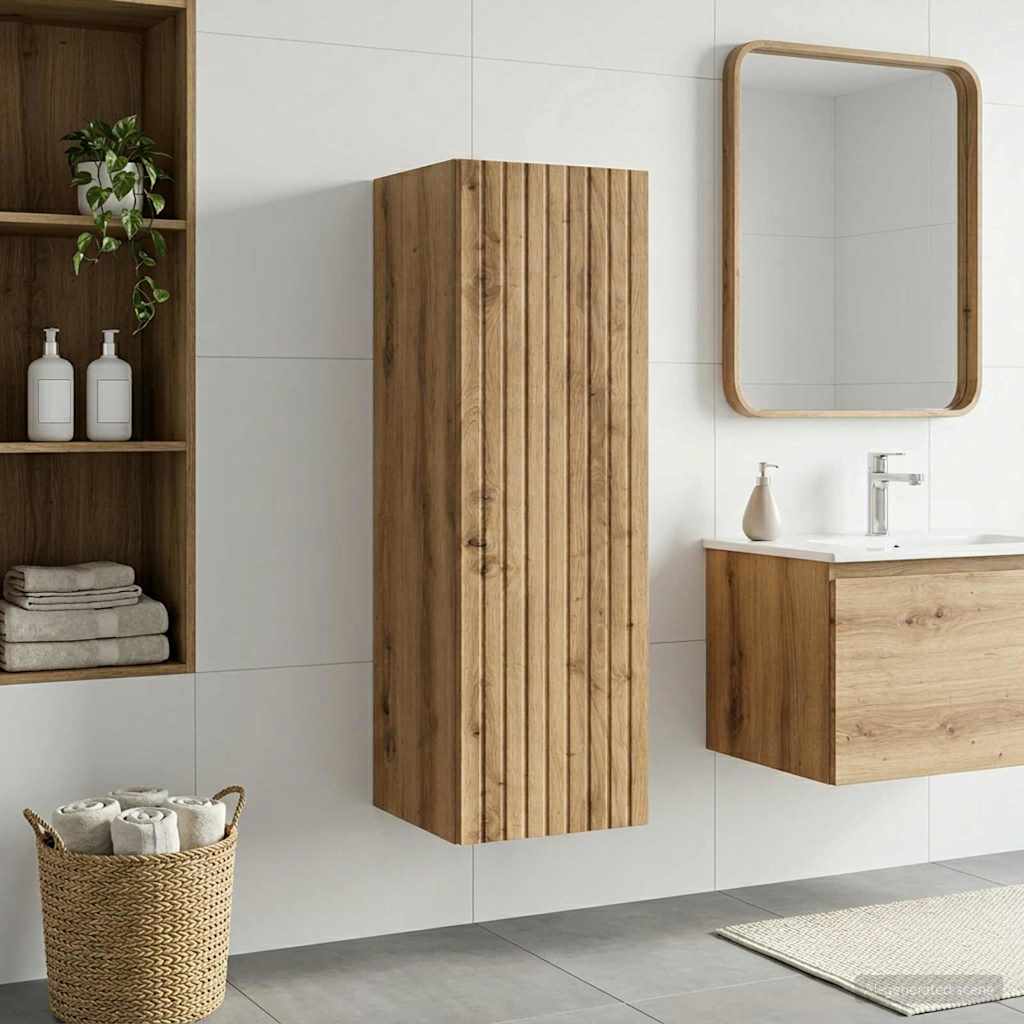 vidaXL Wandgemonteerde Badkamerkast Wit 33 x 34,5 x 160 cm