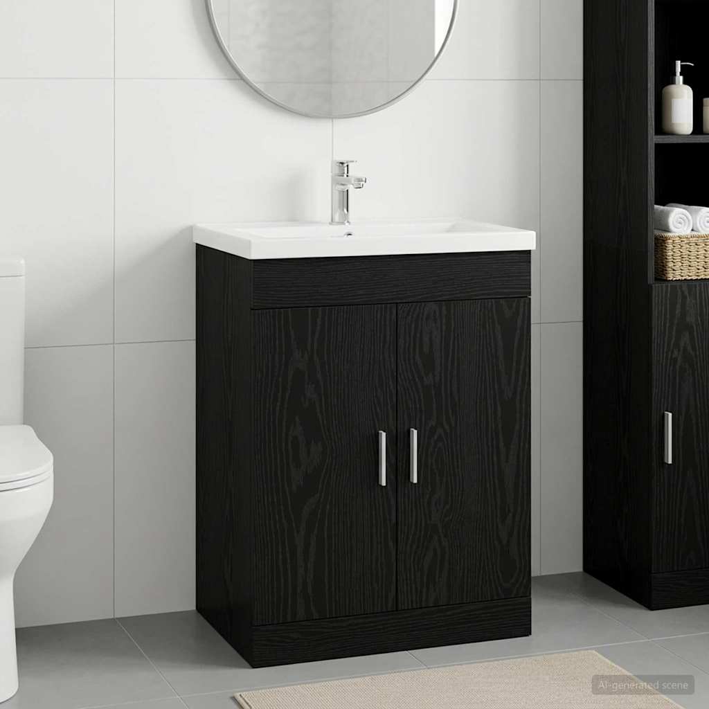 vidaXL Badkamer Onder Het Wastafel Kast Wit 56 x 37,5 x 81 cm