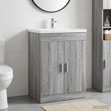 vidaXL Badkamer Onder Het Wastafel Kast Wit 56 x 37,5 x 81 cm