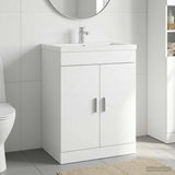 vidaXL Badkamer Onder Het Wastafel Kast Wit 56 x 37,5 x 81 cm