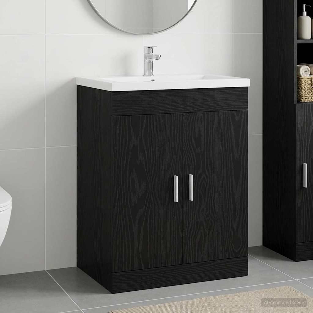 vidaXL Badkamer Onder Het Wastafel Kast Wit 56 x 37,5 x 81 cm