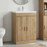 vidaXL Badkamer Onder Het Wastafel Kast Wit 56 x 37,5 x 81 cm