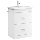 vidaXL Badkamer Onder Het Wastafel Kast Wit 56 x 37,5 x 81 cm
