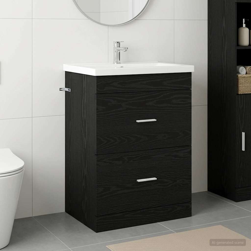 vidaXL Badkamer Onder Het Wastafel Kast Wit 56 x 37,5 x 81 cm