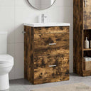 vidaXL Badkamer Onder Het Wastafel Kast Wit 56 x 37,5 x 81 cm