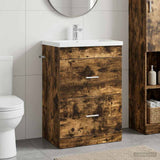 vidaXL Badkamer Onder Het Wastafel Kast Wit 56 x 37,5 x 81 cm