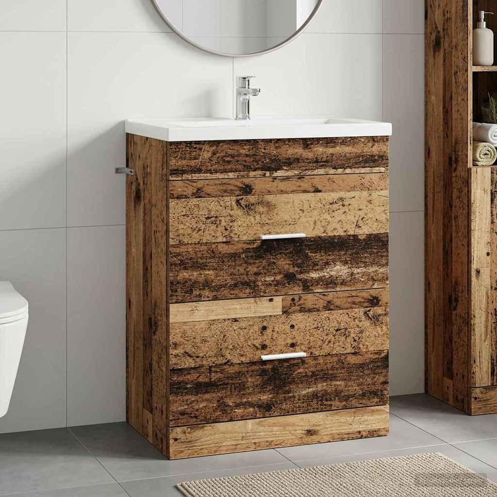vidaXL Badkamer Onder Het Wastafel Kast Wit 56 x 37,5 x 81 cm