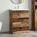 vidaXL Badkamer Onder Het Wastafel Kast Wit 56 x 37,5 x 81 cm