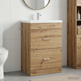 vidaXL Badkamer Onder Het Wastafel Kast Wit 56 x 37,5 x 81 cm