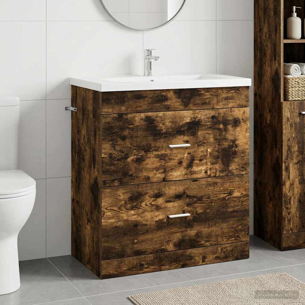 vidaXL Badkamer Onder Het Wastafel Kast Wit 56 x 37,5 x 81 cm
