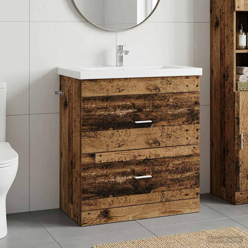 vidaXL Badkamer Onder Het Wastafel Kast Wit 56 x 37,5 x 81 cm