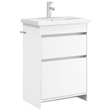 vidaXL Badkamer Onder Het Wastafel Kast Wit 56 x 37,5 x 81 cm