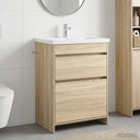 vidaXL Badkamer Onder Het Wastafel Kast Wit 56 x 37,5 x 81 cm