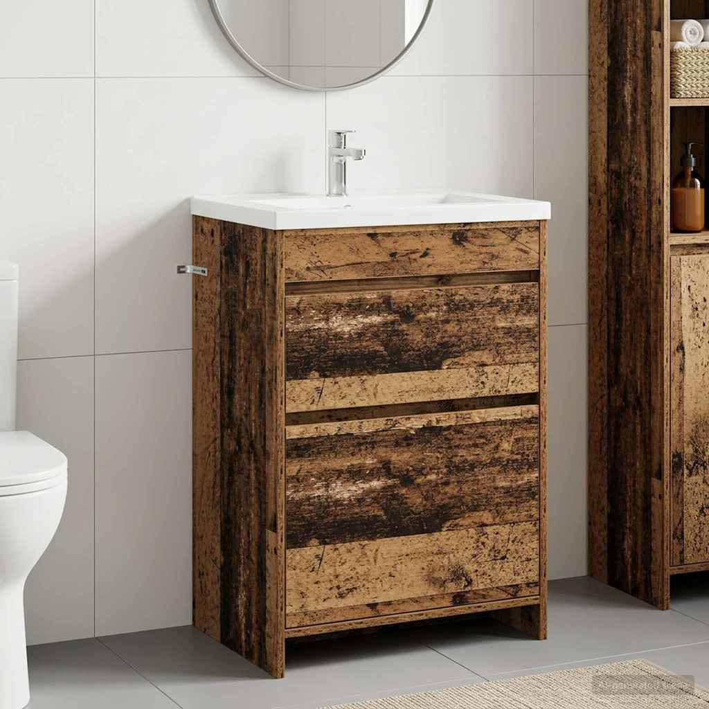 vidaXL Badkamer Onder Het Wastafel Kast Wit 56 x 37,5 x 81 cm