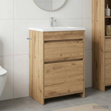 vidaXL Badkamer Onder Het Wastafel Kast Wit 56 x 37,5 x 81 cm