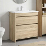 vidaXL Badkamer Onder Het Wastafel Kast Wit 56 x 37,5 x 81 cm