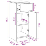 vidaXL Badkamerkast Wit 35 x 36,5 x 85 cm Bewerkt hout