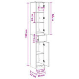 vidaXL Badkamerkast Wit 30 x 33 x 190 cm Bewerkt hout