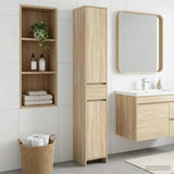 vidaXL Badkamerkast Wit 30 x 33 x 190 cm Bewerkt hout