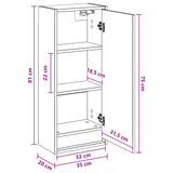 vidaXL Wandgemonteerde wastafelmeubel Wit 35 x 20 x 81 cm Bewerkt hout