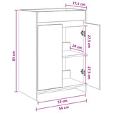 vidaXL Bathroom Under Sink Cabinet White 56 x 37.5 x 81 cm
