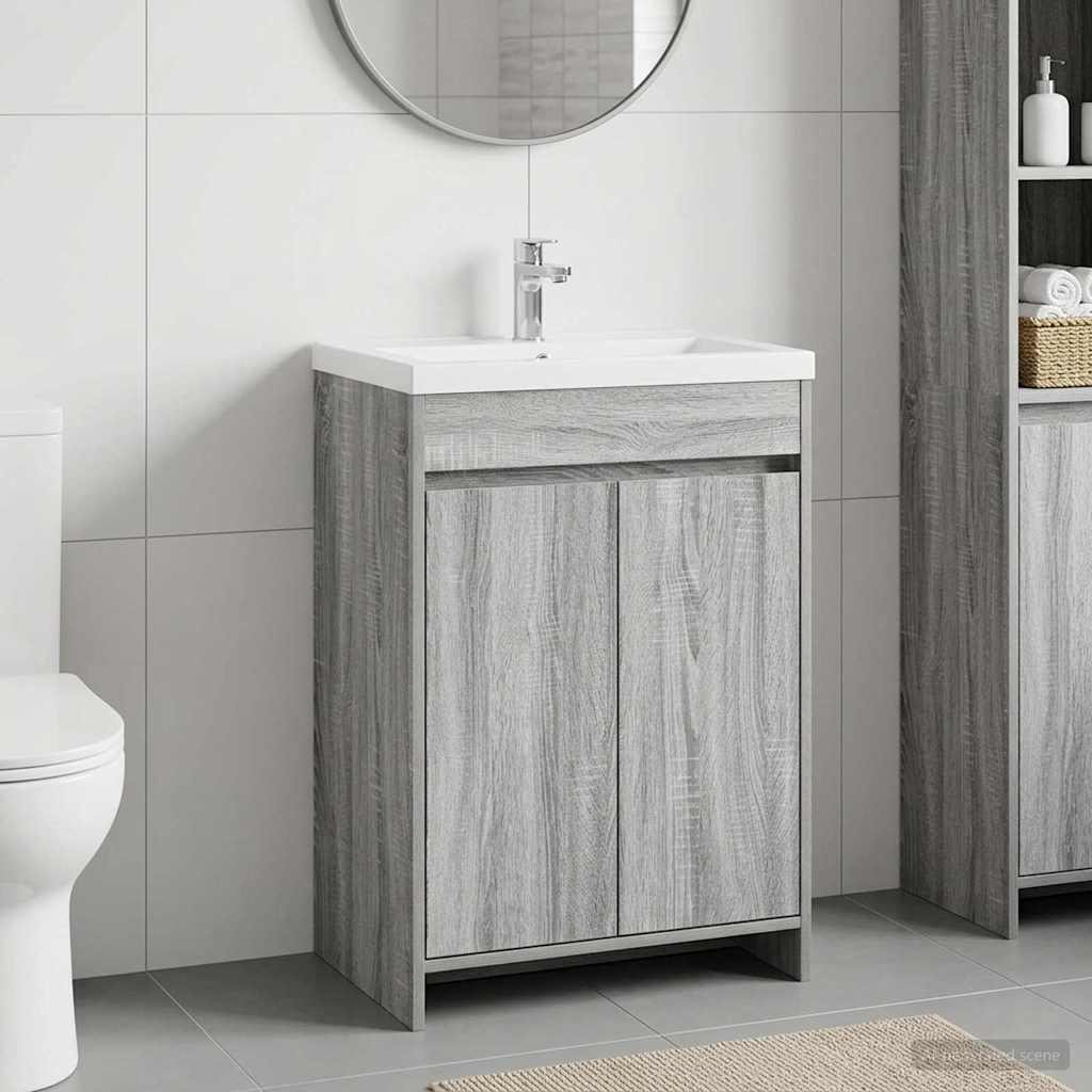 vidaXL Bathroom Under Sink Cabinet White 56 x 37.5 x 81 cm