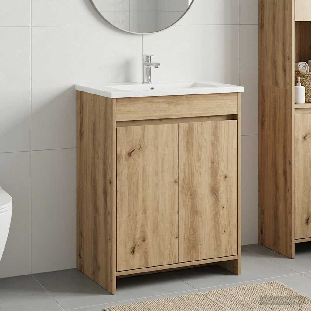 vidaXL Bathroom Under Sink Cabinet White 56 x 37.5 x 81 cm