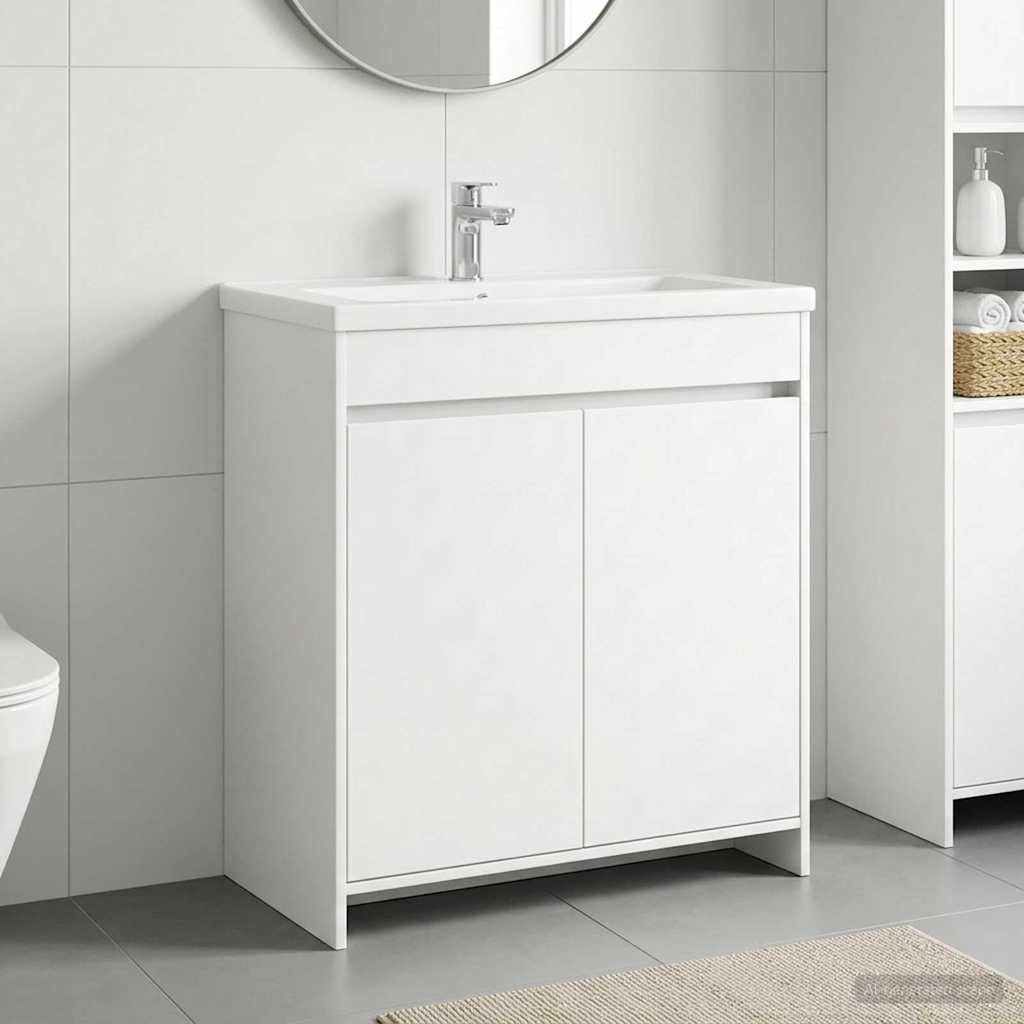 vidaXL Bathroom Under Sink Cabinet White 56 x 37.5 x 81 cm