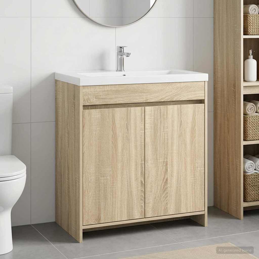 vidaXL Bathroom Under Sink Cabinet White 56 x 37.5 x 81 cm