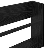 vidaXL Magazine Rack Black Oak 60 x 12 x 30 cm Engineered Wood