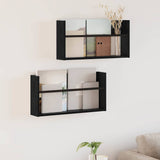 vidaXL Magazine Rack Black Oak 60 x 12 x 30 cm Engineered Wood