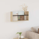 vidaXL Magazine Rack Black Oak 60 x 12 x 30 cm Engineered Wood