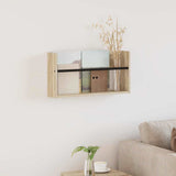 vidaXL Magazine Rack Black Oak 60 x 12 x 30 cm Engineered Wood
