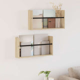 vidaXL Magazine Rack Black Oak 60 x 12 x 30 cm Engineered Wood