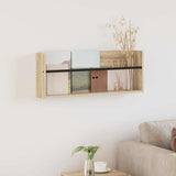 vidaXL Magazine Rack Black Oak 60 x 12 x 30 cm Engineered Wood