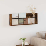 vidaXL Magazine Rack Black Oak 60 x 12 x 30 cm Engineered Wood