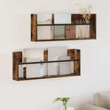 vidaXL Magazine Rack Black Oak 60 x 12 x 30 cm Engineered Wood
