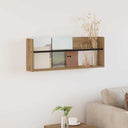 vidaXL Magazine Rack Black Oak 60 x 12 x 30 cm Engineered Wood