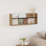 vidaXL Magazine Rack Black Oak 60 x 12 x 30 cm Engineered Wood