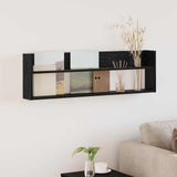 vidaXL Magazine Rack Black Oak 60 x 12 x 30 cm Engineered Wood