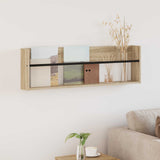 vidaXL Magazine Rack Black Oak 60 x 12 x 30 cm Engineered Wood