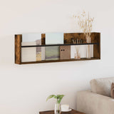 vidaXL Magazine Rack Black Oak 60 x 12 x 30 cm Engineered Wood